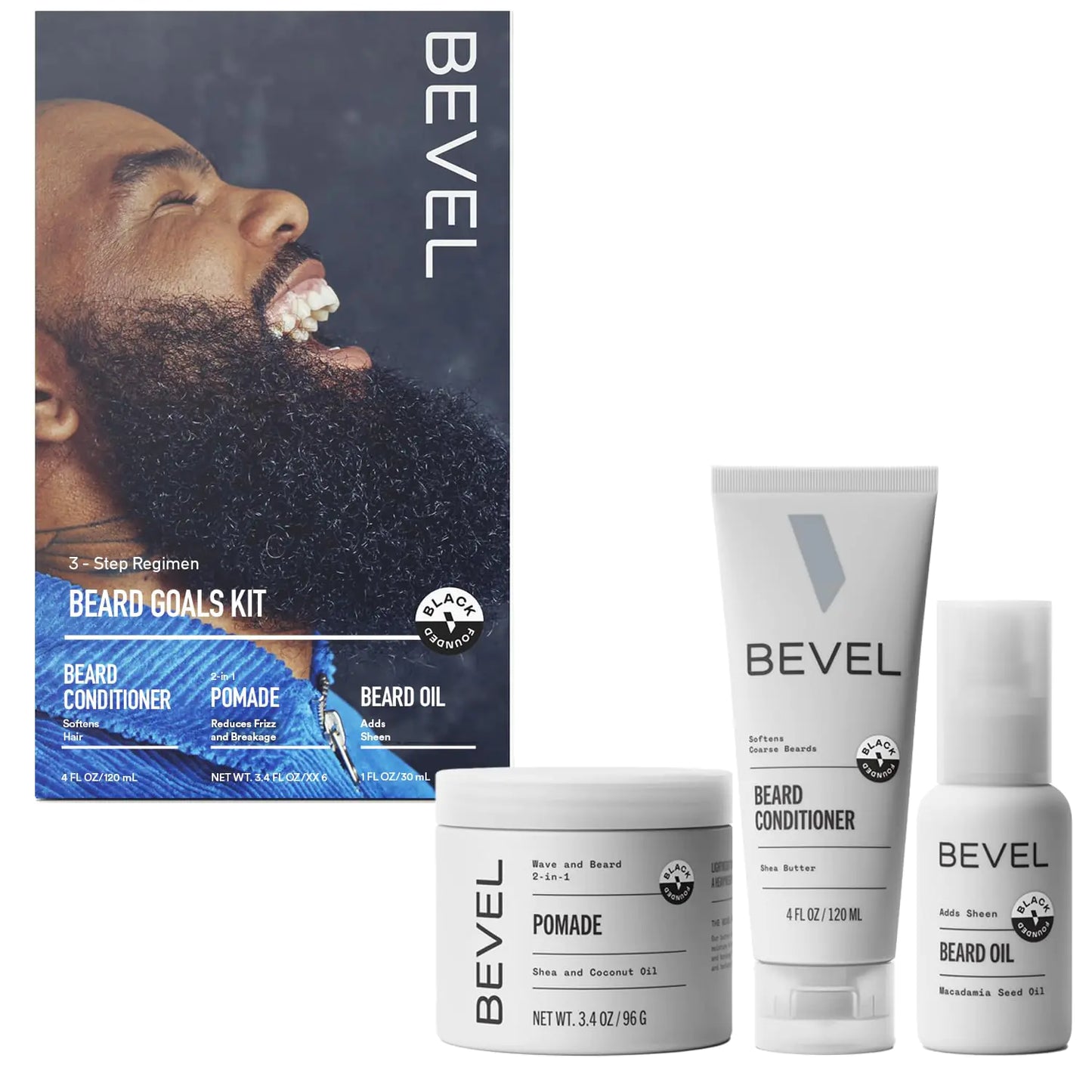 Bevel Beard Grooming Kit for Men - Beard Oil, Balm & Conditioner for Soft, Strong, Irritation-Free Beards