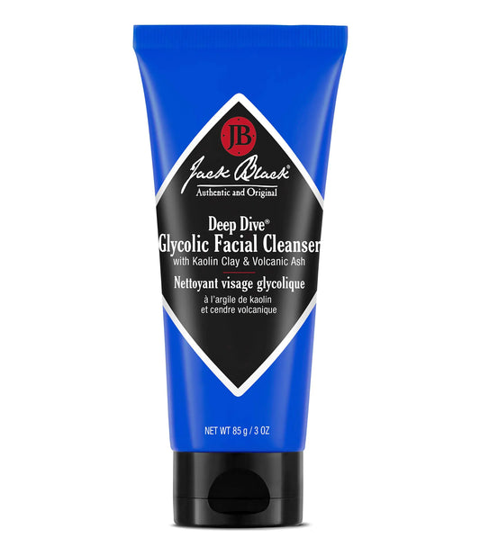 Jack Black Deep Dive Glycolic Facial Cleanser – Clay Mask & Face Wash in One – Clears Pores & Smooths Skin – 3 fl oz