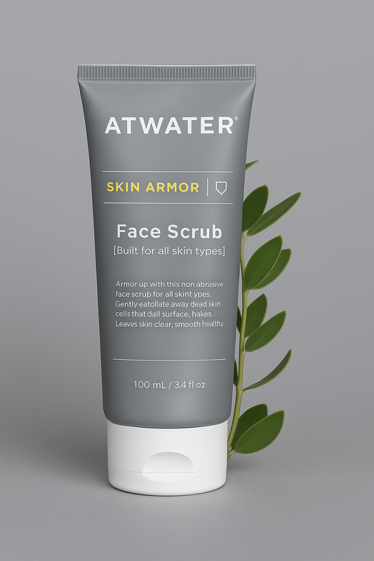ATWATER Skin Armor Face Scrub – Exfoliating Cleanser for Men, Smooths & Clears Dead Skin, 3.4 oz