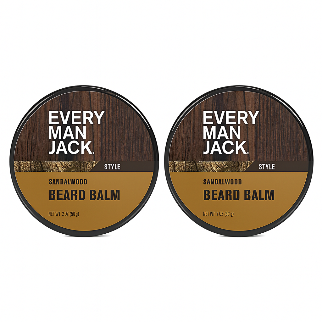 Every Man Jack Beard Balm – Sandalwood Scent, Medium Hold, 2oz