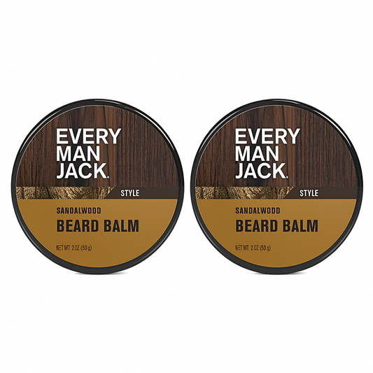 Every Man Jack Beard Balm – Sandalwood Scent, Medium Hold, 2oz