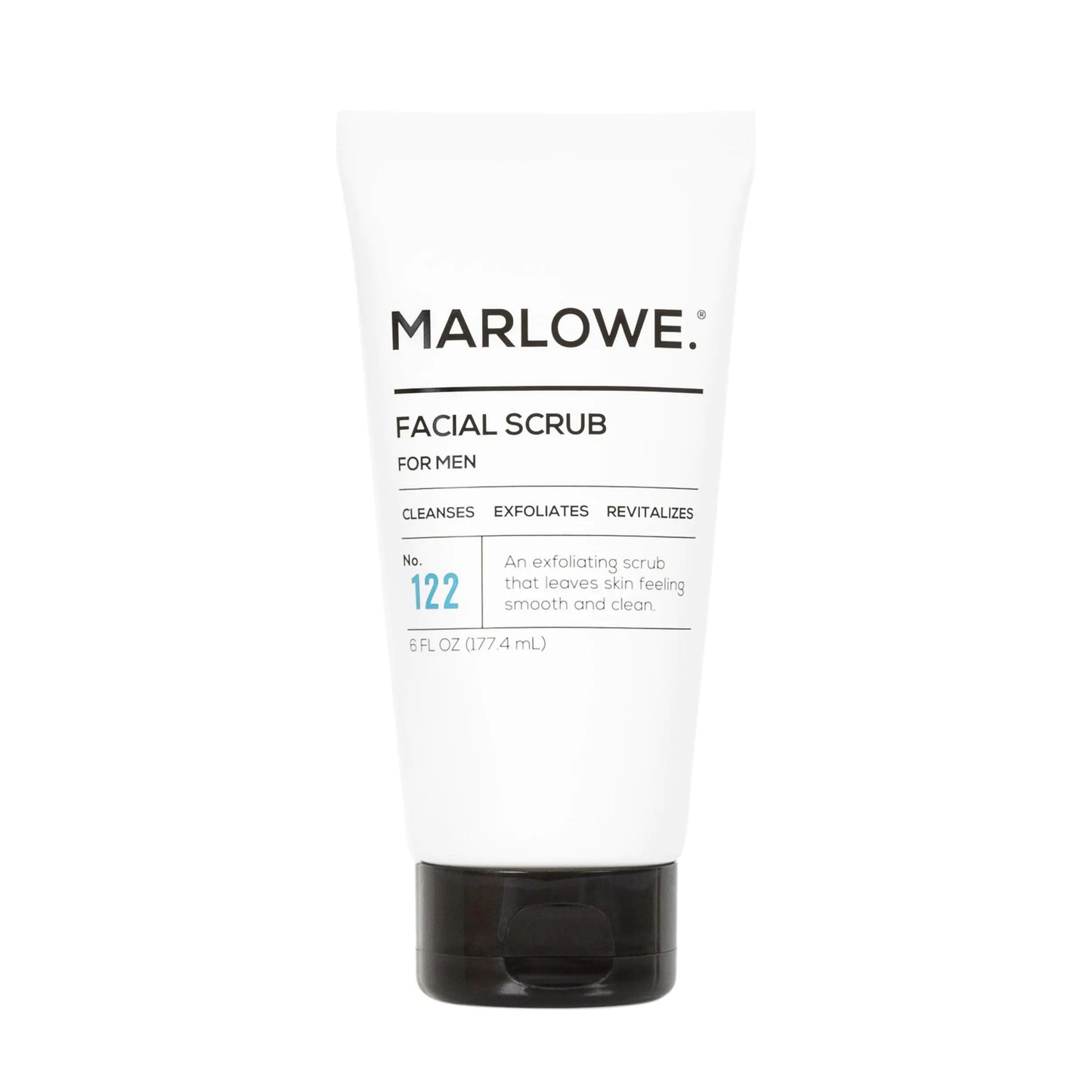 Marlowe. No. 122 Face Scrub for Men – Daily Exfoliating Cleanser with Pine & Agarwood Scent - 6oz