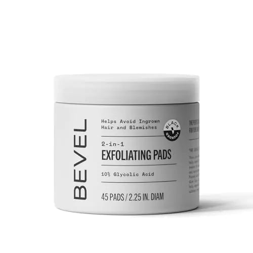 Bevel 10% Glycolic Acid Toner Pads – Fights Dead Skin, Razor Bumps & Uneven Tone (45 ct)